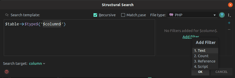Search template